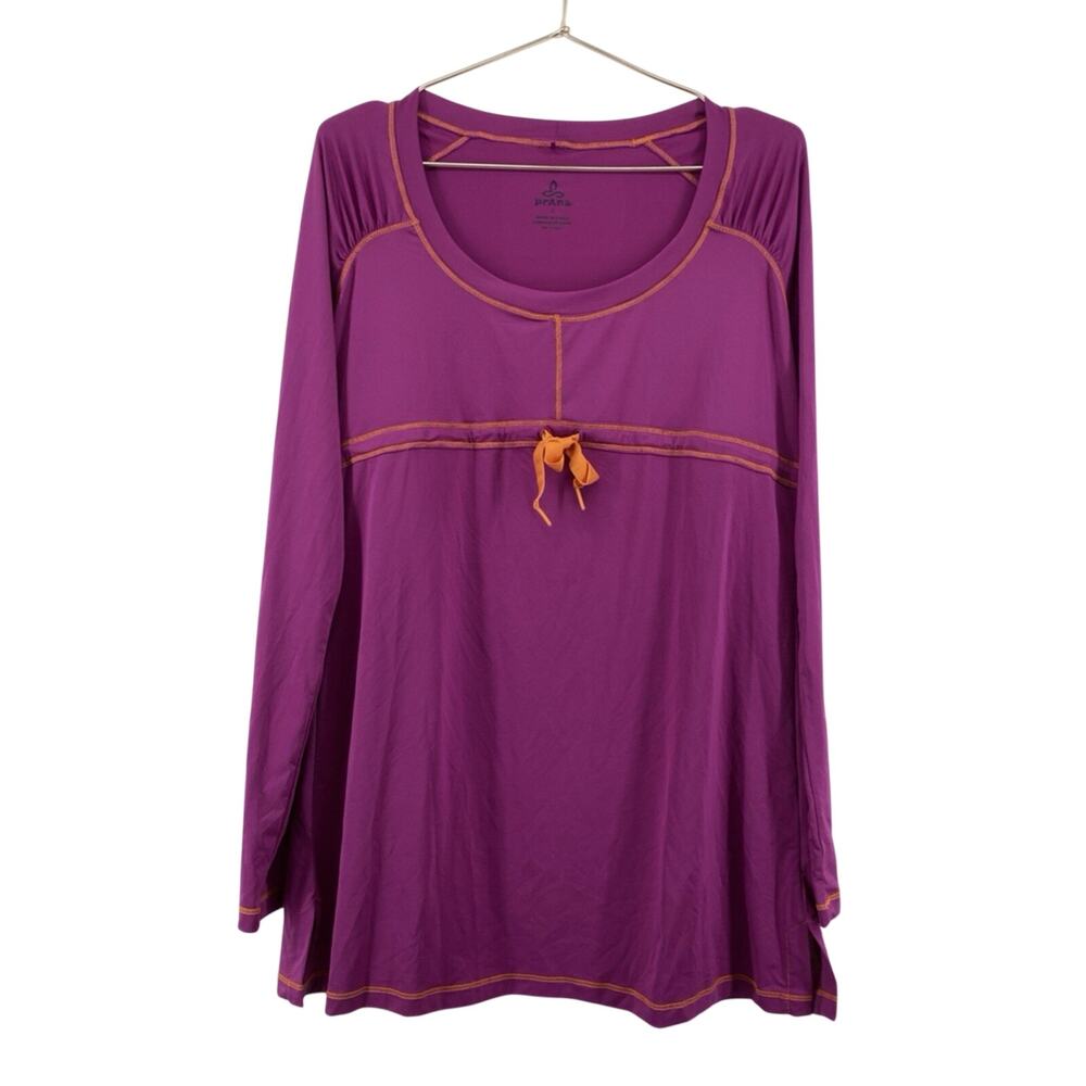 Prana Long Sleeve Tunic Athletic Top Purple Size Large Coverup
